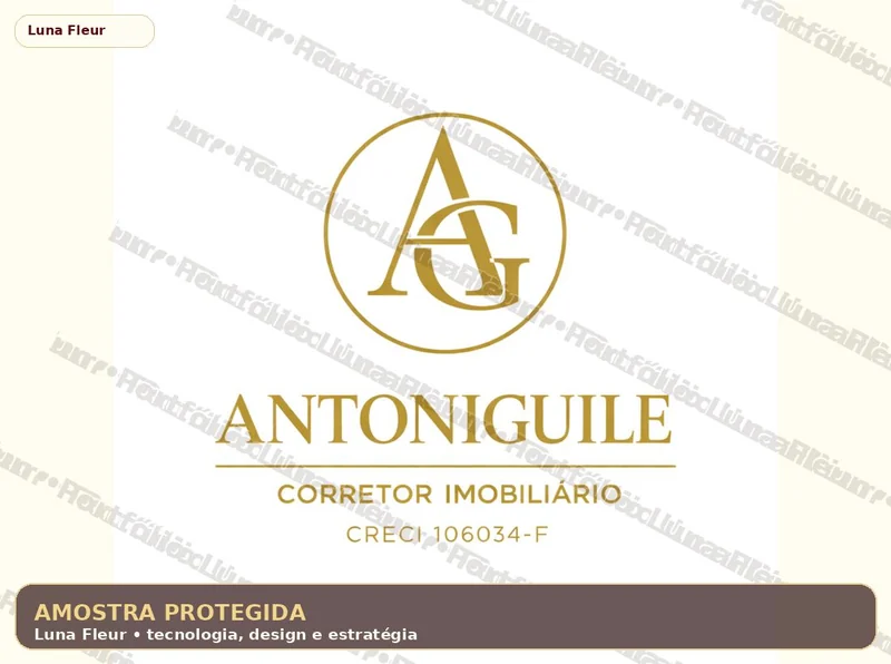 Amostra protegida de identidade visual Antoniguile Corretor